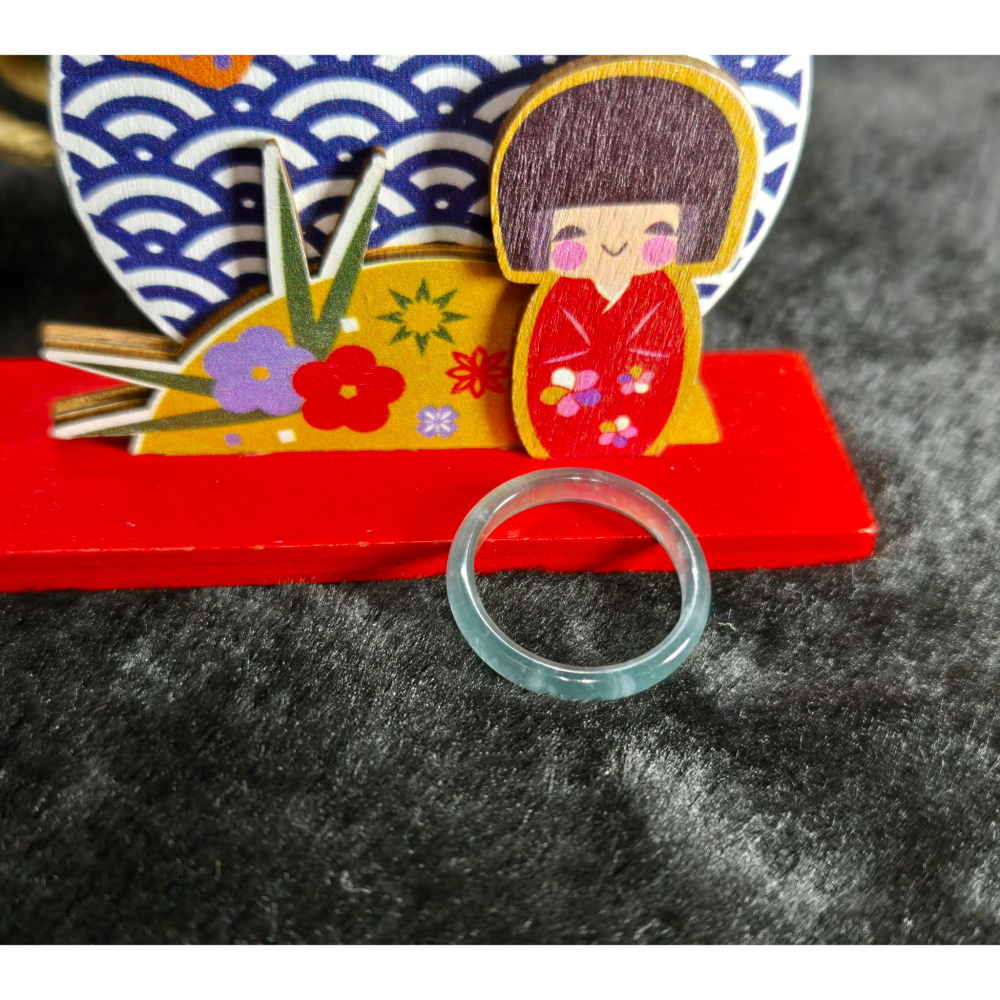 A貨 17.90mm 危 藍水 戒圈 戒指 玉戒 指環 尾戒 飾品 生日 新年 父親節 禮物 收藏 擺飾 A0015-細節圖4