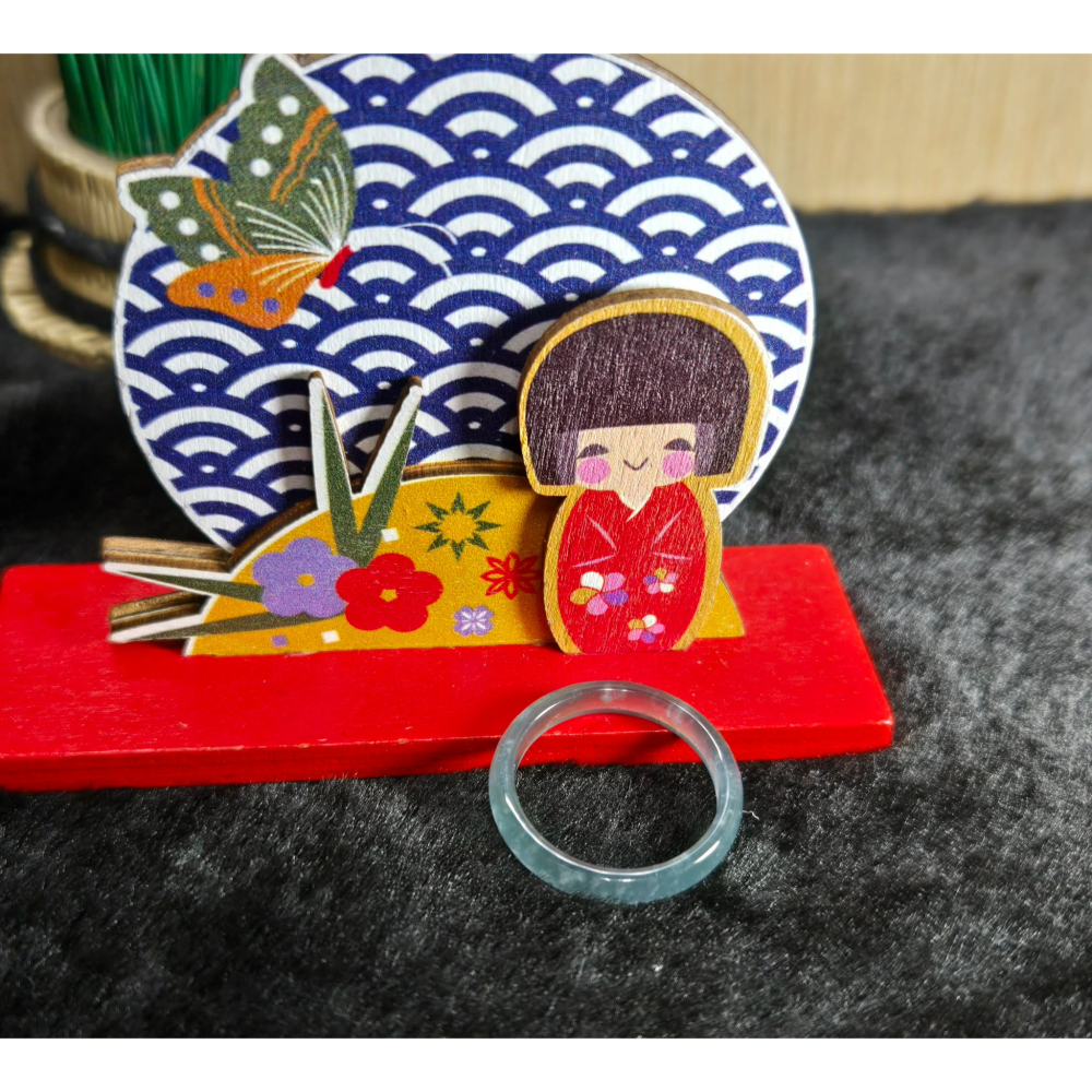 A貨 17.90mm 危 藍水 戒圈 戒指 玉戒 指環 尾戒 飾品 生日 新年 父親節 禮物 收藏 擺飾 A0015-細節圖6
