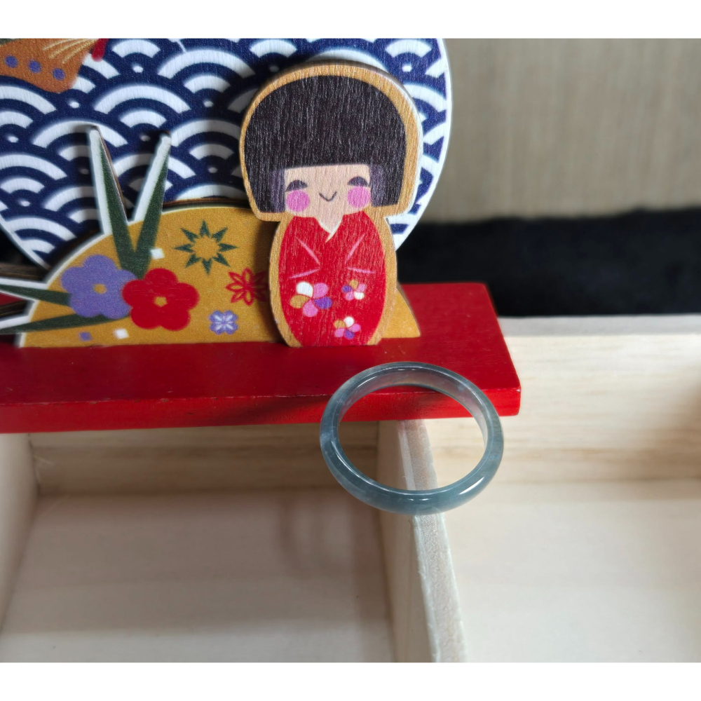 A貨 17.90mm 危 藍水 戒圈 戒指 玉戒 指環 尾戒 飾品 生日 新年 父親節 禮物 收藏 擺飾 A0015-細節圖8
