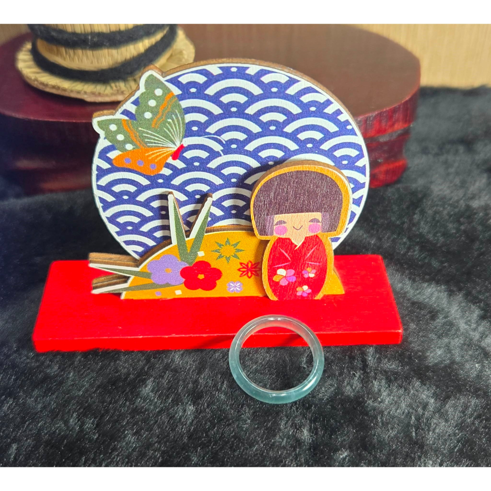 A貨 16.60mm 危 藍水 戒圈 戒指 玉戒 指環 尾戒 飾品 生日 新年 情人節 禮物 收藏 擺飾 A0036-細節圖3
