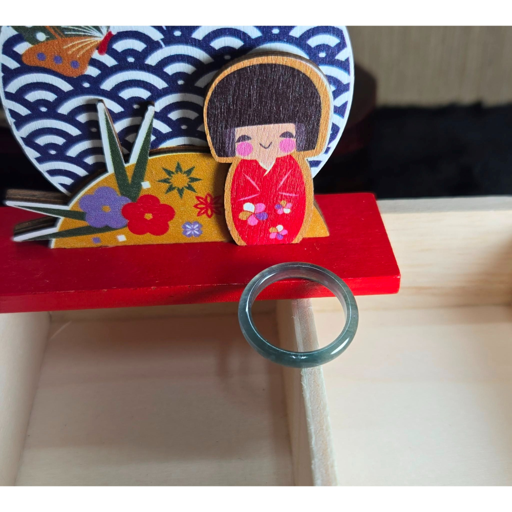 A貨 16.60mm 危 藍水 戒圈 戒指 玉戒 指環 尾戒 飾品 生日 新年 情人節 禮物 收藏 擺飾 A0036-細節圖4