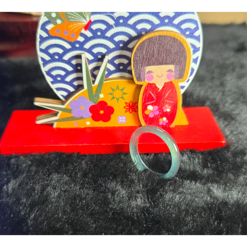 A貨 16.60mm 危 藍水 戒圈 戒指 玉戒 指環 尾戒 飾品 生日 新年 情人節 禮物 收藏 擺飾 A0036-細節圖6