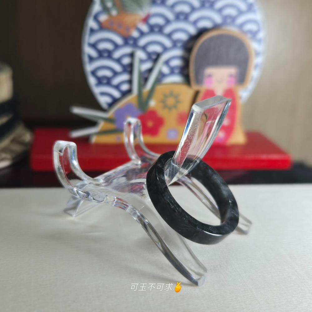 緬甸 A貨 17.05mm 深烏雞 方戒 戒圈 戒指 玉戒 尾戒 指環 飾品 生日 父親節 聖誕 禮物 收藏 A0088-細節圖5