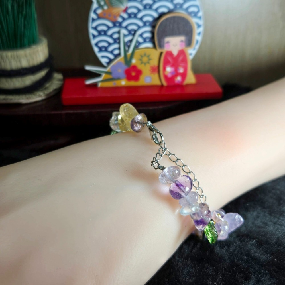 全新 手圍14~19 紫水晶 黃水晶 手環 手鍊 手串 飾品 生日 2月 誕生石 聖誕 情人節 畢業 禮物 A0091-細節圖2