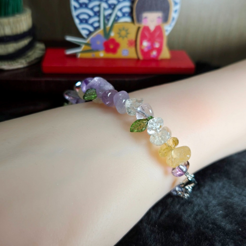 全新 手圍14~19 紫水晶 黃水晶 手環 手鍊 手串 飾品 生日 2月 誕生石 聖誕 情人節 畢業 禮物 A0091-細節圖7