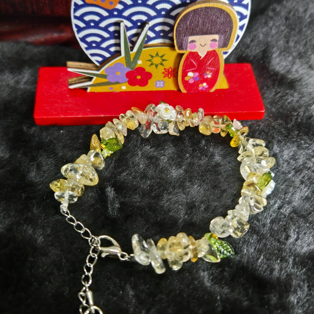 全新 閃耀 活力 黃水晶 手環 手鍊 手串 飾品 11月 生日 誕生石 聖誕 情人節 畢業 交換 開運 禮物 A0094-細節圖2