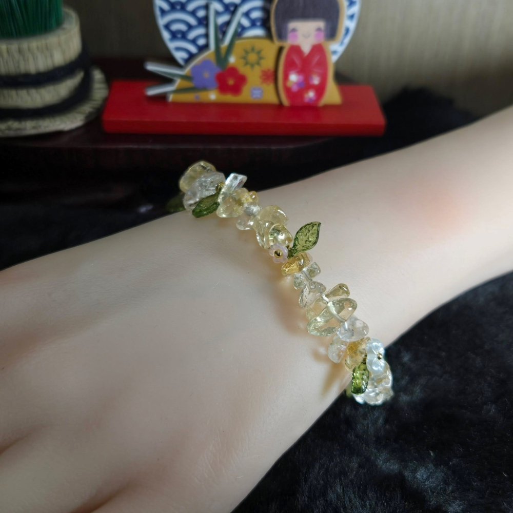 全新 閃耀 活力 黃水晶 手環 手鍊 手串 飾品 11月 生日 誕生石 聖誕 情人節 畢業 交換 開運 禮物 A0094-細節圖4