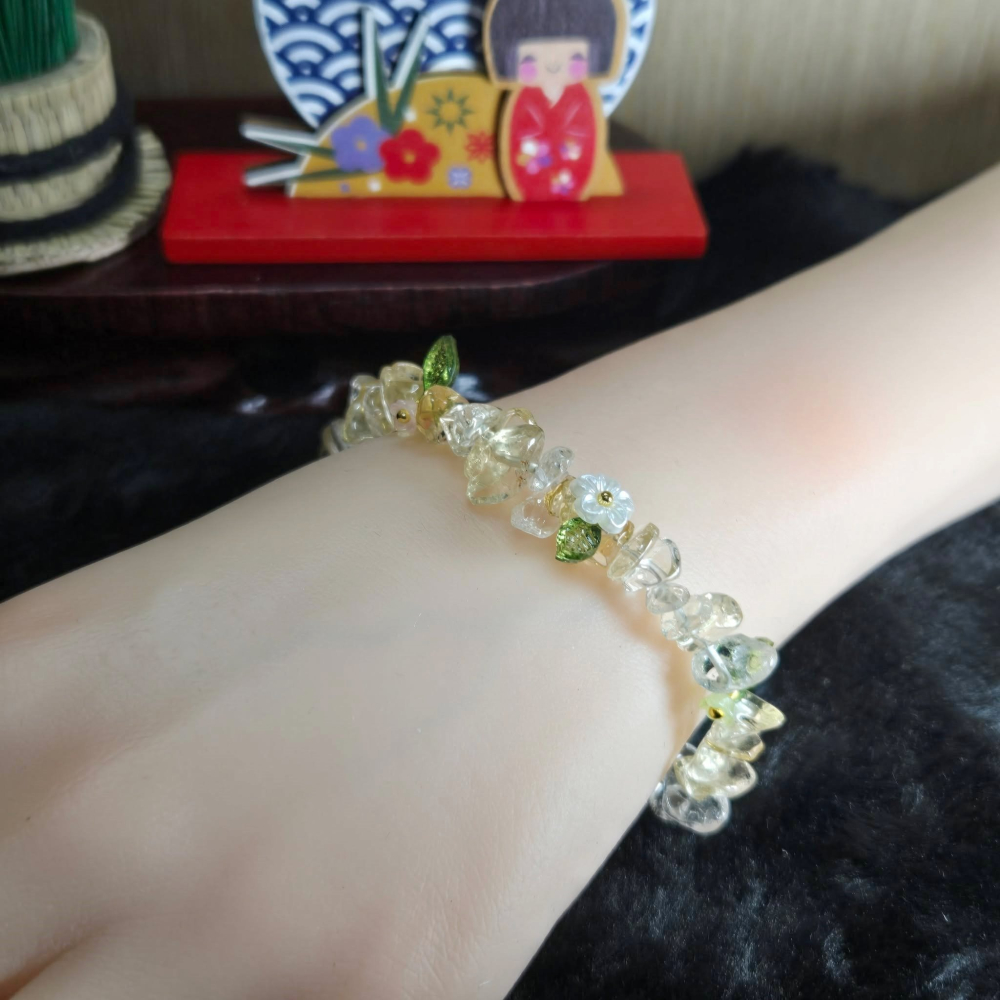 全新 閃耀 活力 黃水晶 手環 手鍊 手串 飾品 11月 生日 誕生石 聖誕 情人節 畢業 交換 開運 禮物 A0094-細節圖6
