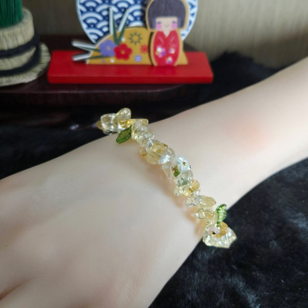 全新 閃耀 活力 黃水晶 手環 手鍊 手串 飾品 11月 生日 誕生石 聖誕 情人節 畢業 交換 開運 禮物 A0094-細節圖7