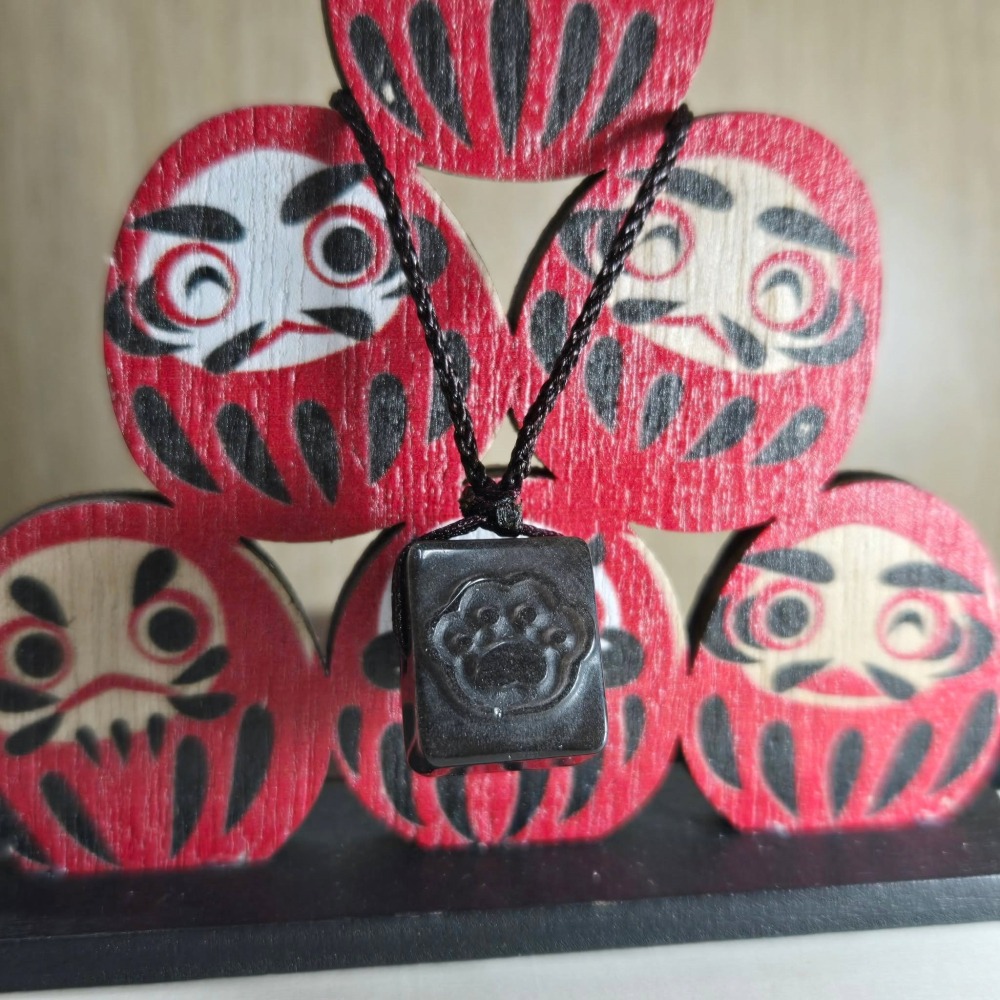 可愛 小貓 貓咪 貓爪 銀曜石 印章 擺飾 百元 飾品 項鍊 吊飾 生日 情人節 畢業 交換 開運 禮物 A0095-細節圖7