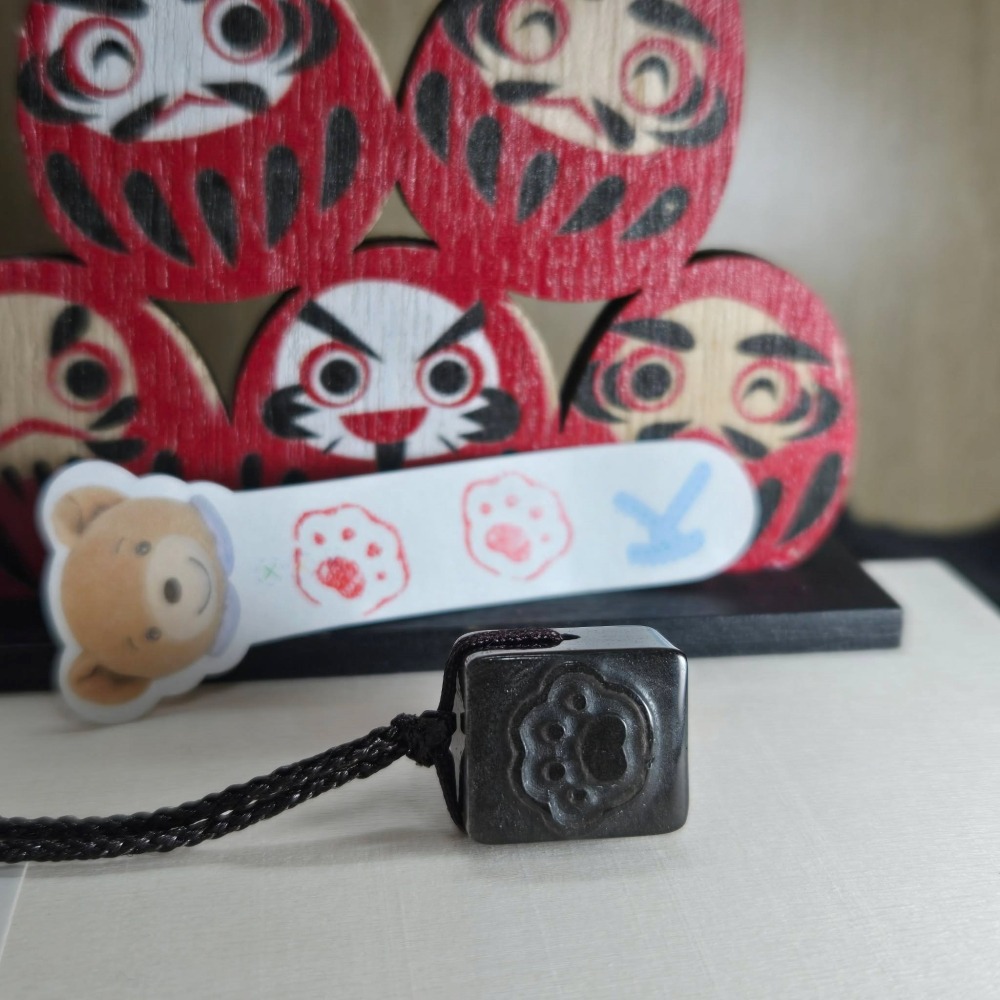 可愛 小貓 貓咪 貓爪 銀曜石 印章 擺飾 百元 飾品 項鍊 吊飾 生日 情人節 畢業 交換 開運 禮物 A0095-細節圖9