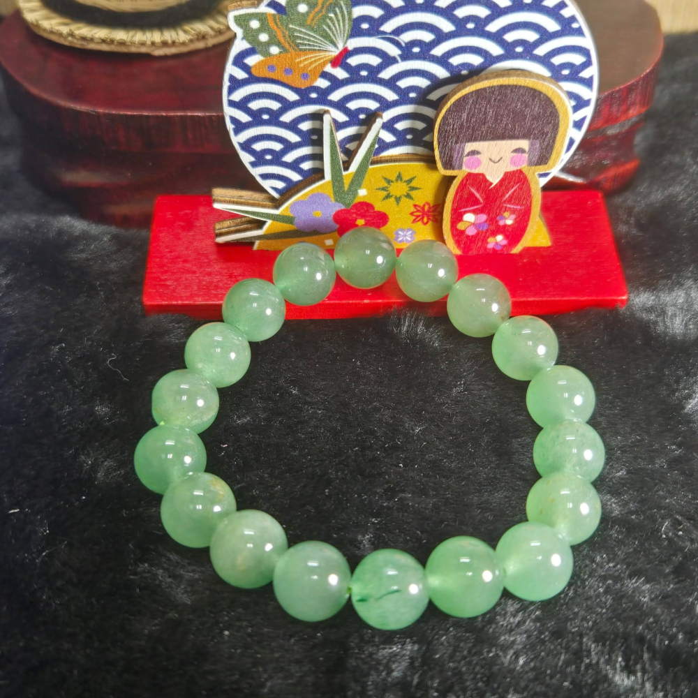 溫潤 雅緻 東菱玉 10.68mm 圓珠 串珠 手串 百元 飾品 生日 聖誕 情人節 畢業 交換 開運 禮物 E0001-細節圖6