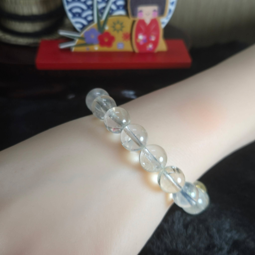 溫柔 閃耀 10.2mm 淡黃 水晶 手環 手鍊 手串 飾品 11月 生日 誕生石 聖誕 情人節 畢業 禮物 E0002-細節圖7