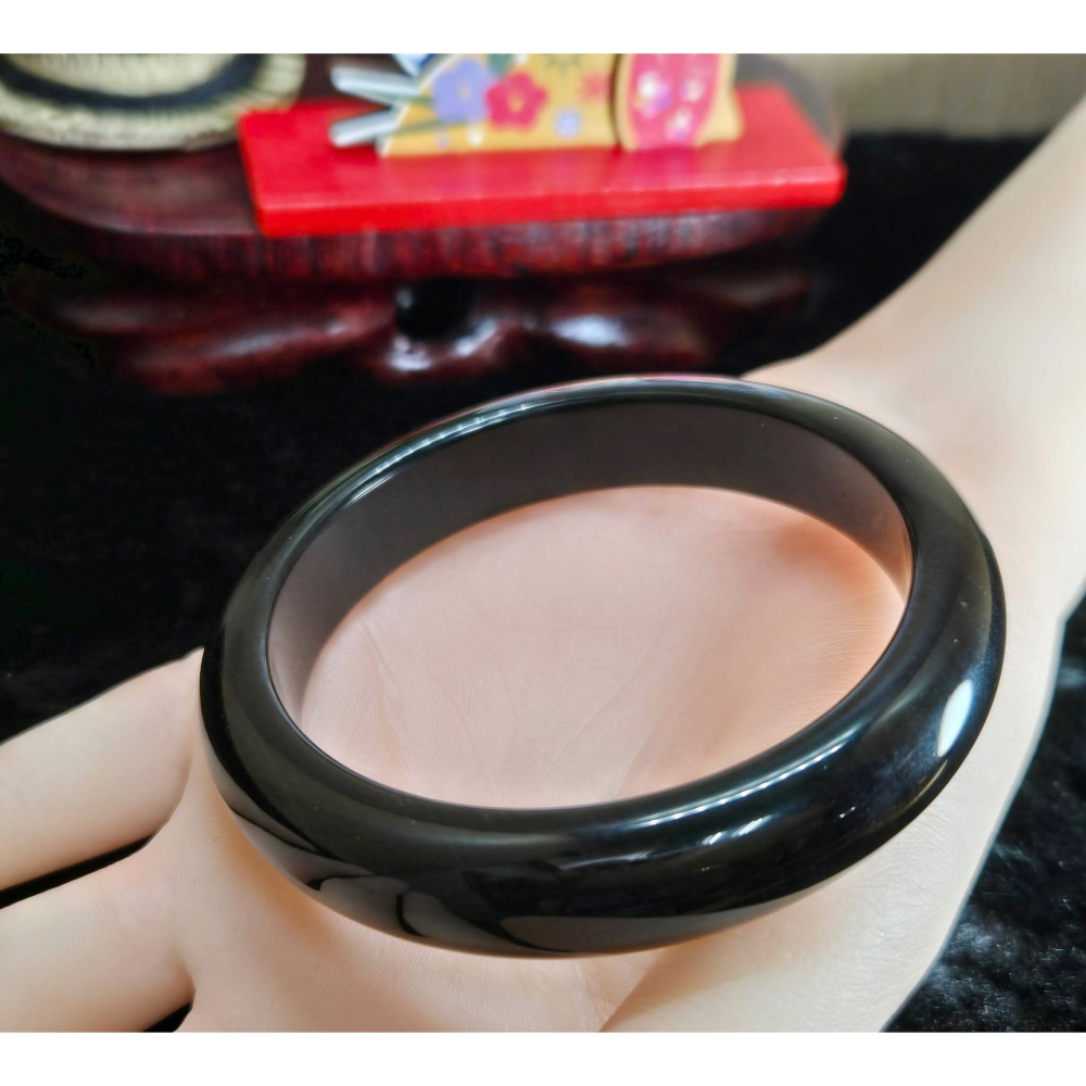 ｜守護能量，穩定內在力量｜ 56.54mm 銀曜石 手鐲 飾品 生日 聖誕 情人節 畢業 交換 開運 禮物 C0019-細節圖3