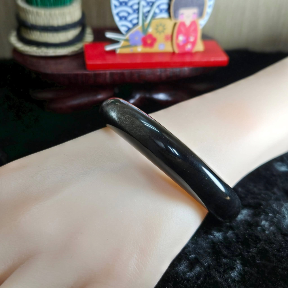 ｜守護能量，穩定內在力量｜ 56.54mm 銀曜石 手鐲 飾品 生日 聖誕 情人節 畢業 交換 開運 禮物 C0019-細節圖5