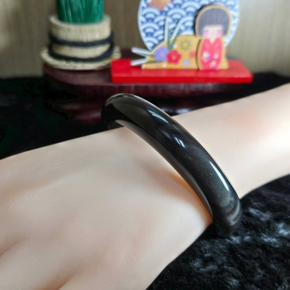 ｜守護能量，穩定內在力量｜ 56.54mm 銀曜石 手鐲 飾品 生日 聖誕 情人節 畢業 交換 開運 禮物 C0019-細節圖6