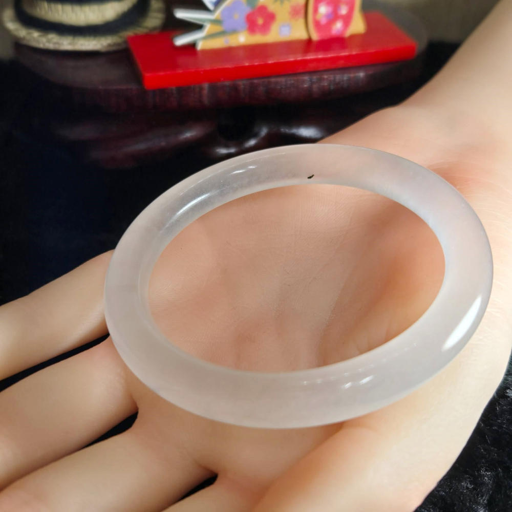 ｜清透如水，溫潤似玉｜54.3mm 水沫玉 圓條 美人條 手鐲 飾品 生日 聖誕 情人節 畢業 交換 禮物 C0024-細節圖7
