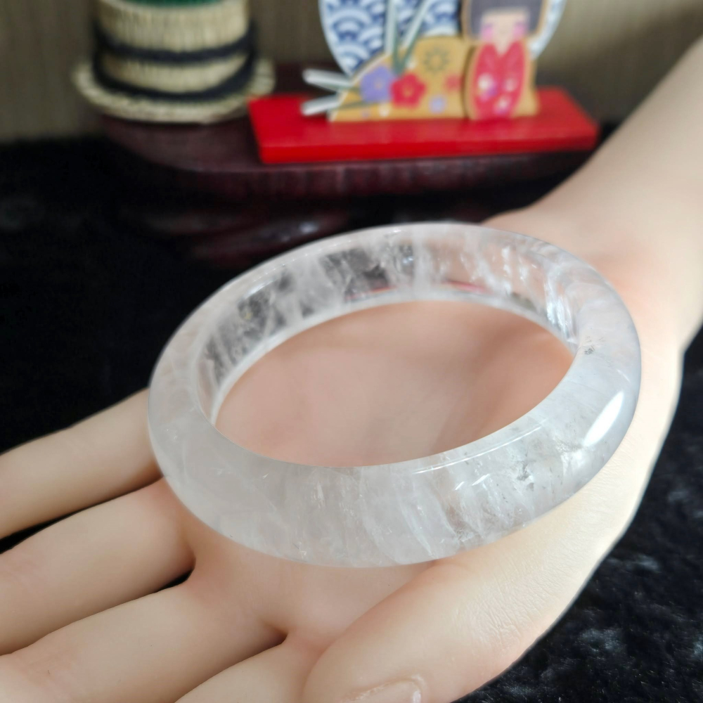 ｜藏如雲霧，自成空靈｜58.25mm 白幽靈 平安鐲 手鐲 飾品 生日 聖誕 情人節 畢業 交換 禮物 C0026-細節圖2