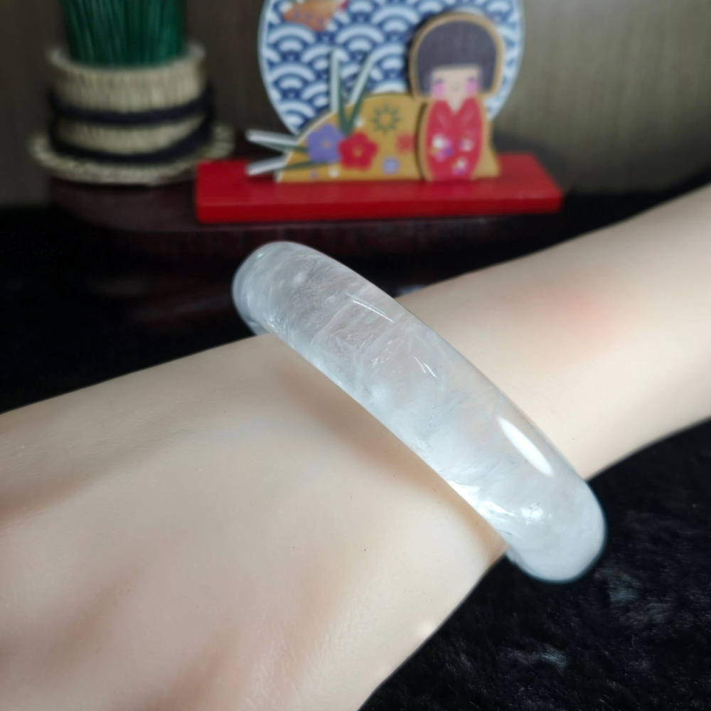 ｜藏如雲霧，自成空靈｜58.25mm 白幽靈 平安鐲 手鐲 飾品 生日 聖誕 情人節 畢業 交換 禮物 C0026-細節圖6