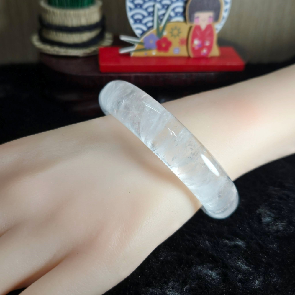 ｜藏如雲霧，自成空靈｜58.25mm 白幽靈 平安鐲 手鐲 飾品 生日 聖誕 情人節 畢業 交換 禮物 C0026-細節圖8