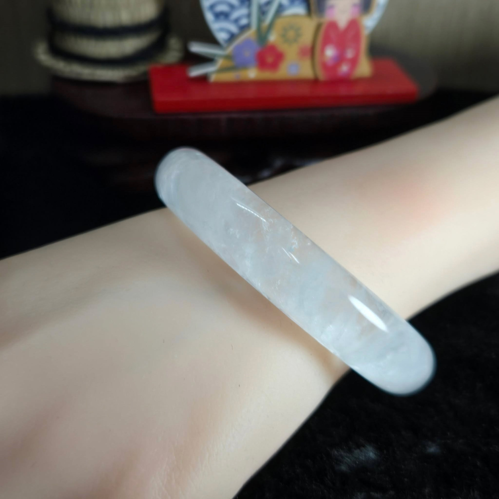 ｜藏如雲霧，自成空靈｜59.13mm 白幽靈 平安鐲 手鐲 飾品 生日 聖誕 情人節 畢業 交換 禮物 C0028-細節圖6