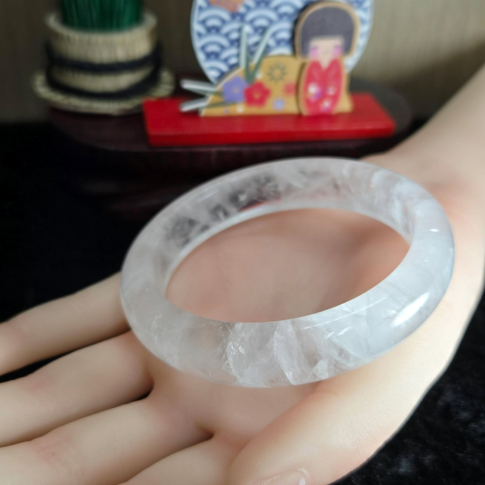 ｜藏如雲霧，自成空靈｜59.13mm 白幽靈 平安鐲 手鐲 飾品 生日 聖誕 情人節 畢業 交換 禮物 C0028-細節圖7