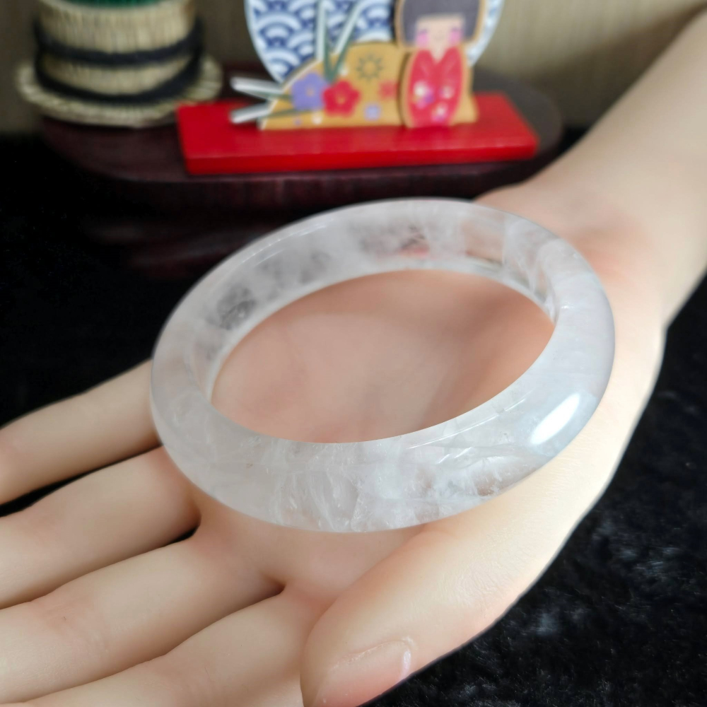 ｜藏如雲霧，自成空靈｜59.13mm 白幽靈 平安鐲 手鐲 飾品 生日 聖誕 情人節 畢業 交換 禮物 C0028-細節圖8
