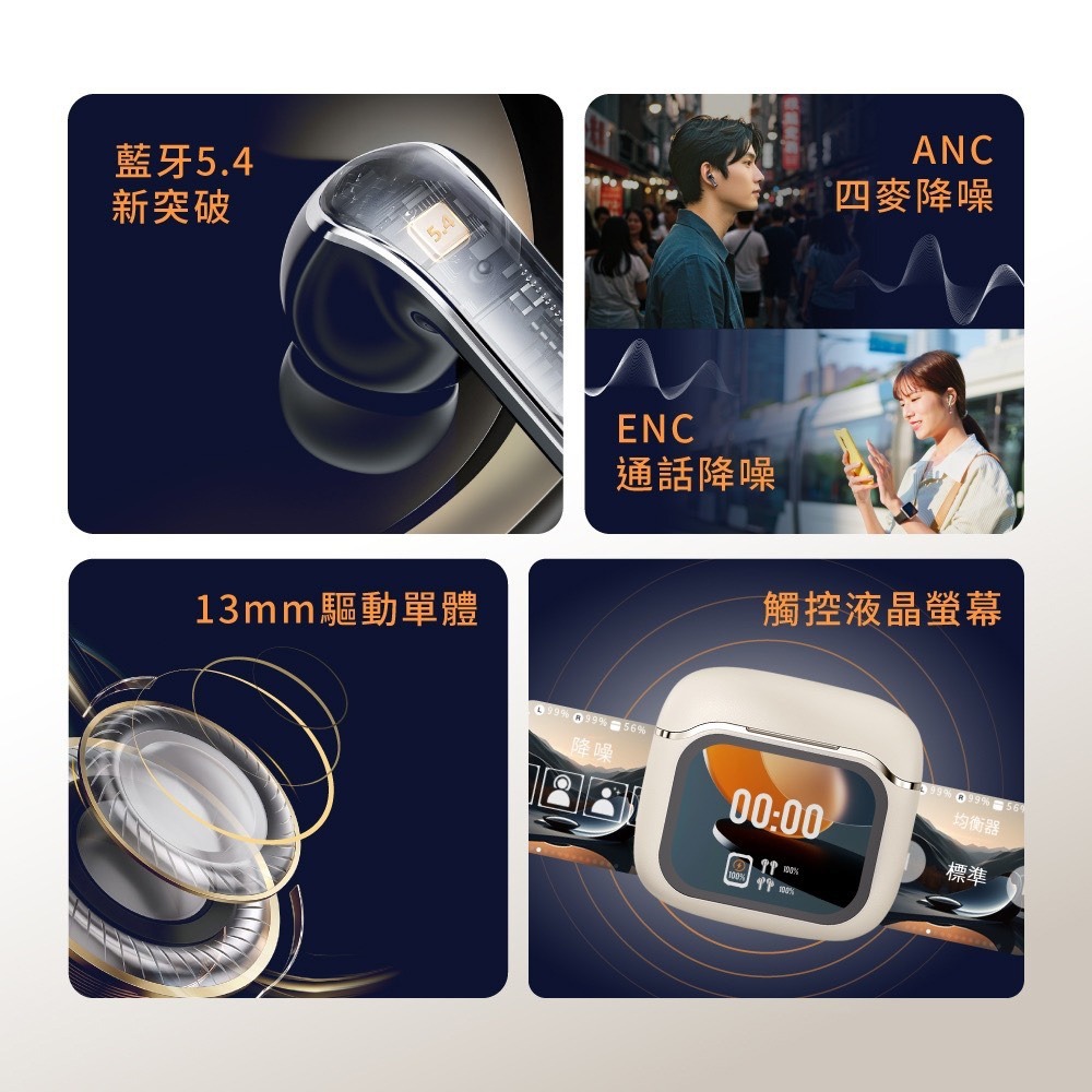 威力家 aircolor Pure Touch 觸控螢幕 ANC+ENC降噪 真無線藍牙耳機 藍牙V5.4 HiFi-細節圖10