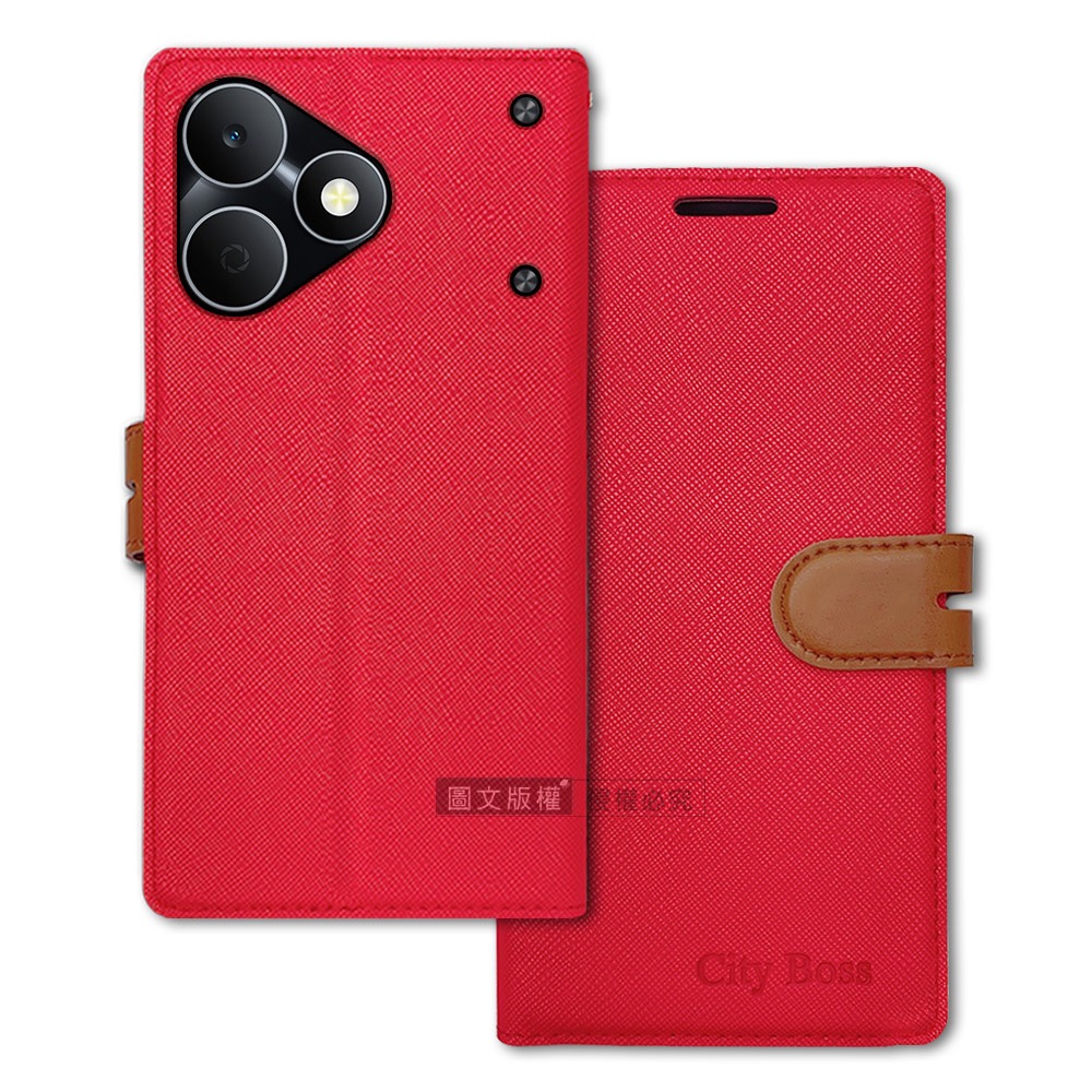威力家 CITY都會風 realme Note 80 4G 插卡立架磁力手機皮套 有吊飾孔-規格圖5