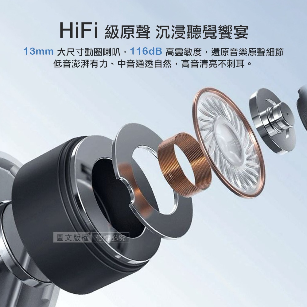 威力家 HANG HiFi V5.3雙充智能觸控真無線藍牙耳機 支援無線/有線充電-細節圖5