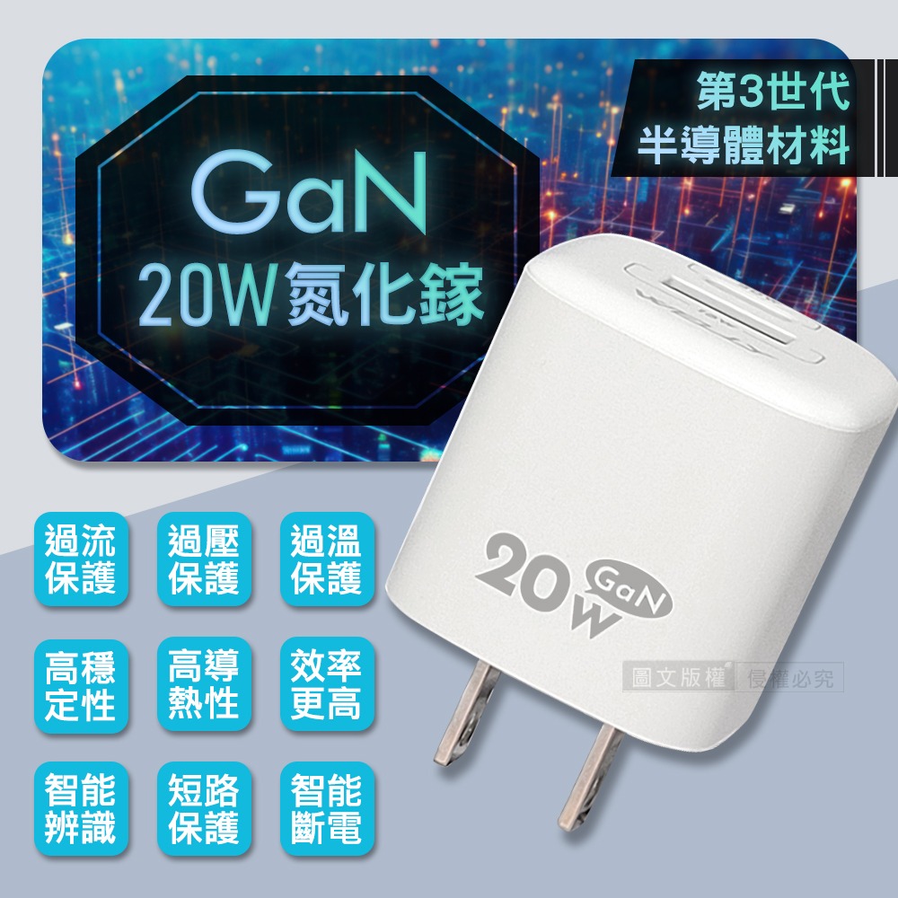 威力家 WELLY 20W氮化鎵GaN 超迷你充電器 PPS+PD+QC Type-C/USB-A雙孔輸出充電頭-細節圖4
