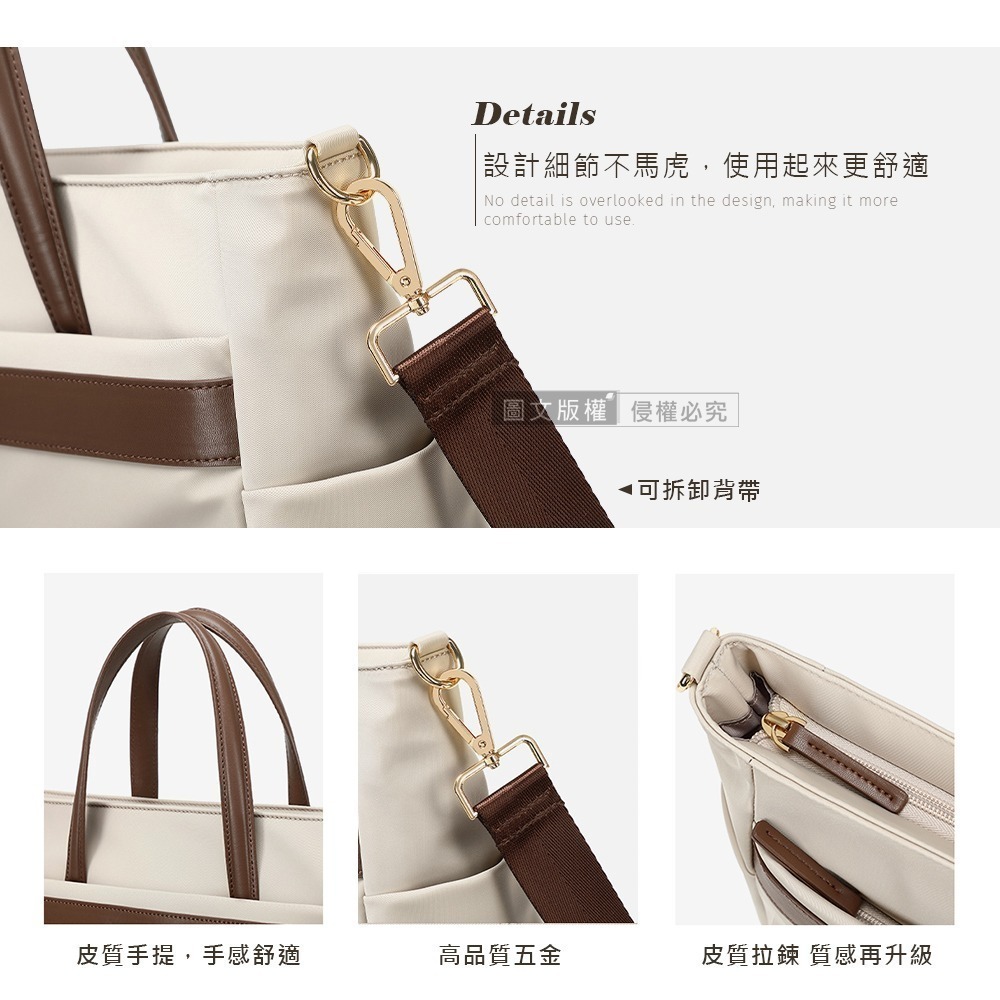 威力家 Verona 美型輕量通勤包 15.6吋 商務休閒大容量防潑水筆電包 手提/肩揹/斜揹-細節圖9