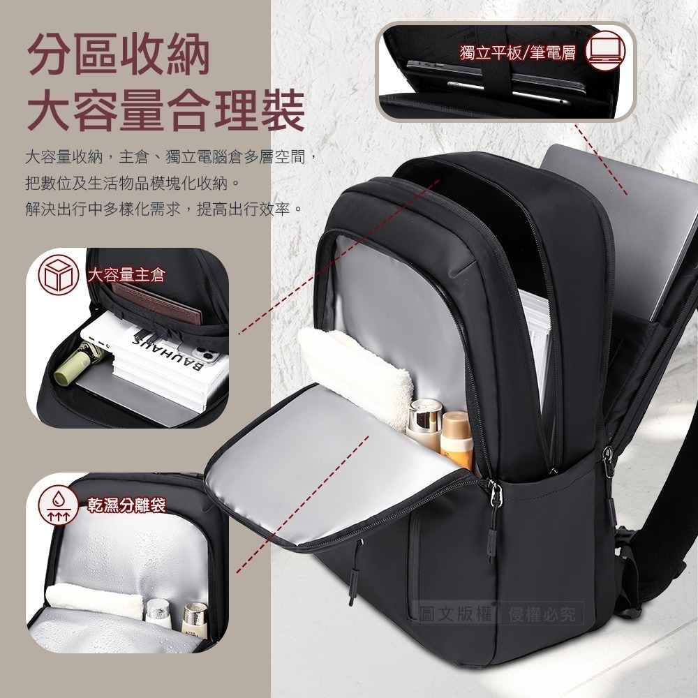 威力家 Simple One 極簡日用包 15.6吋 通勤旅行雙用 防潑水大容量筆電後背包-細節圖3