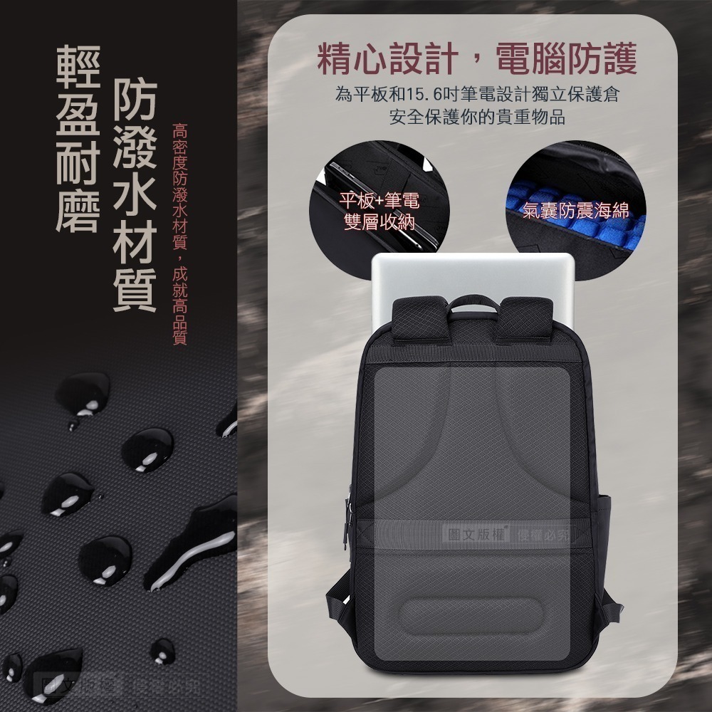 威力家 Simple One 極簡日用包 15.6吋 通勤旅行雙用 防潑水大容量筆電後背包-細節圖4