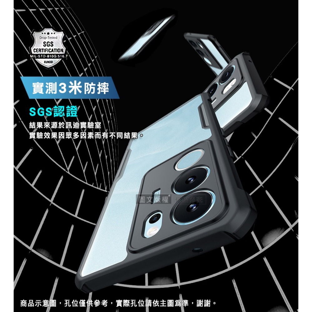 威力家 XUNDD訊迪 軍事防摔 vivo Y05 4G / Y21 5G 共用 鏡頭全包覆 清透保護殼(夜幕黑)-細節圖4