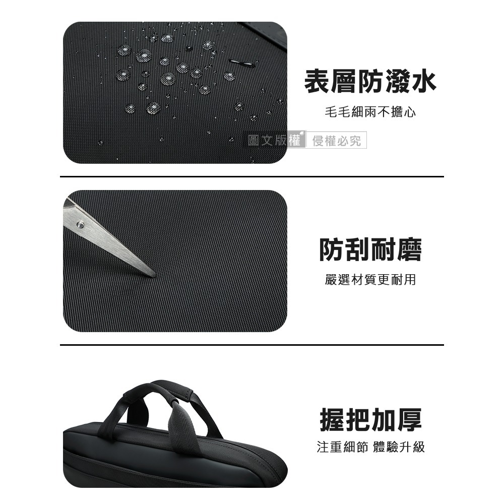 威力家 商務菁英Plus+ 15.6吋電腦包 防潑水商務公事包 獨立夾層/行李箱固定帶 (手提/斜背)-細節圖7