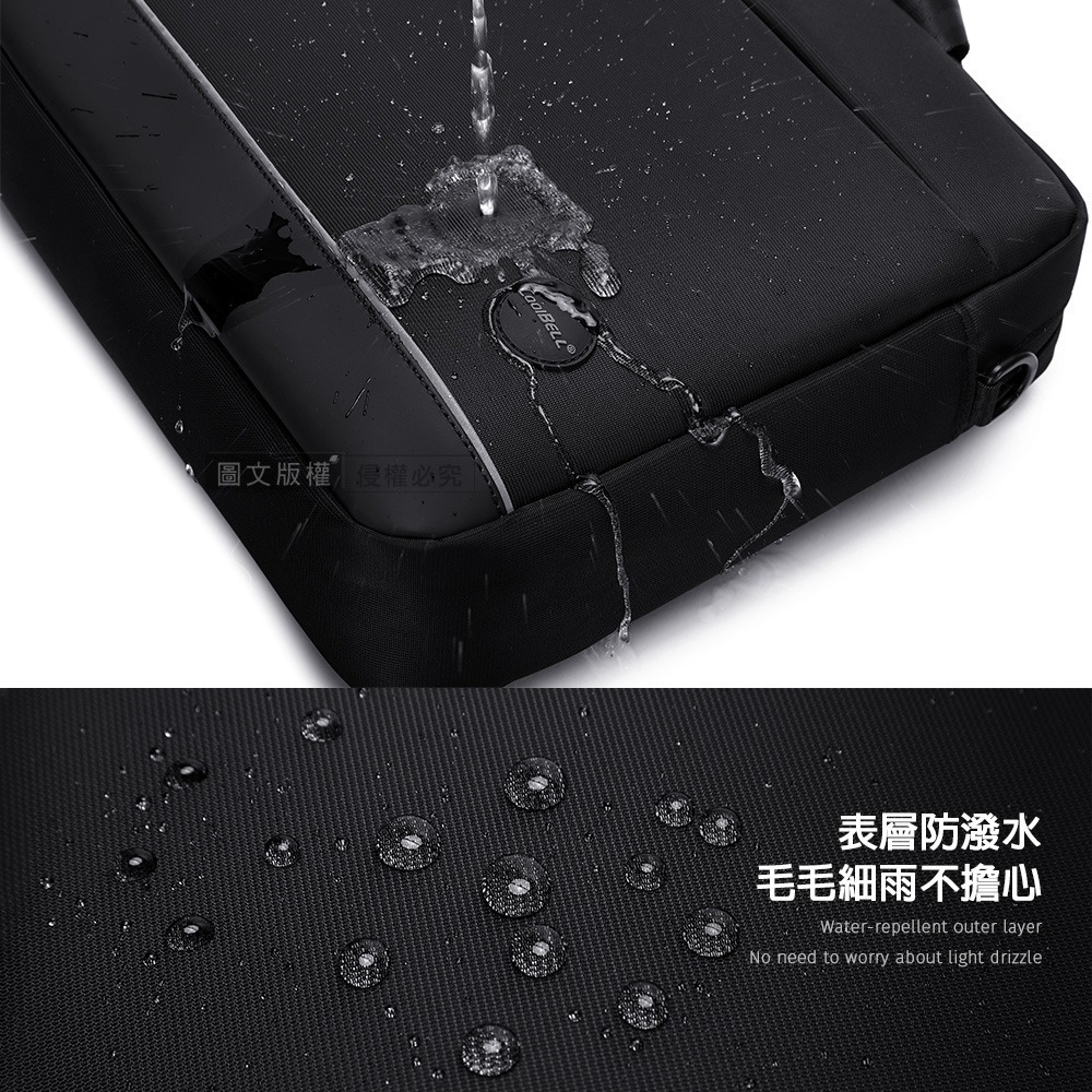威力家 15.6吋 卓越系列 大容量商務筆電包 機能多隔層 防潑水公事包 側背/手提-細節圖7