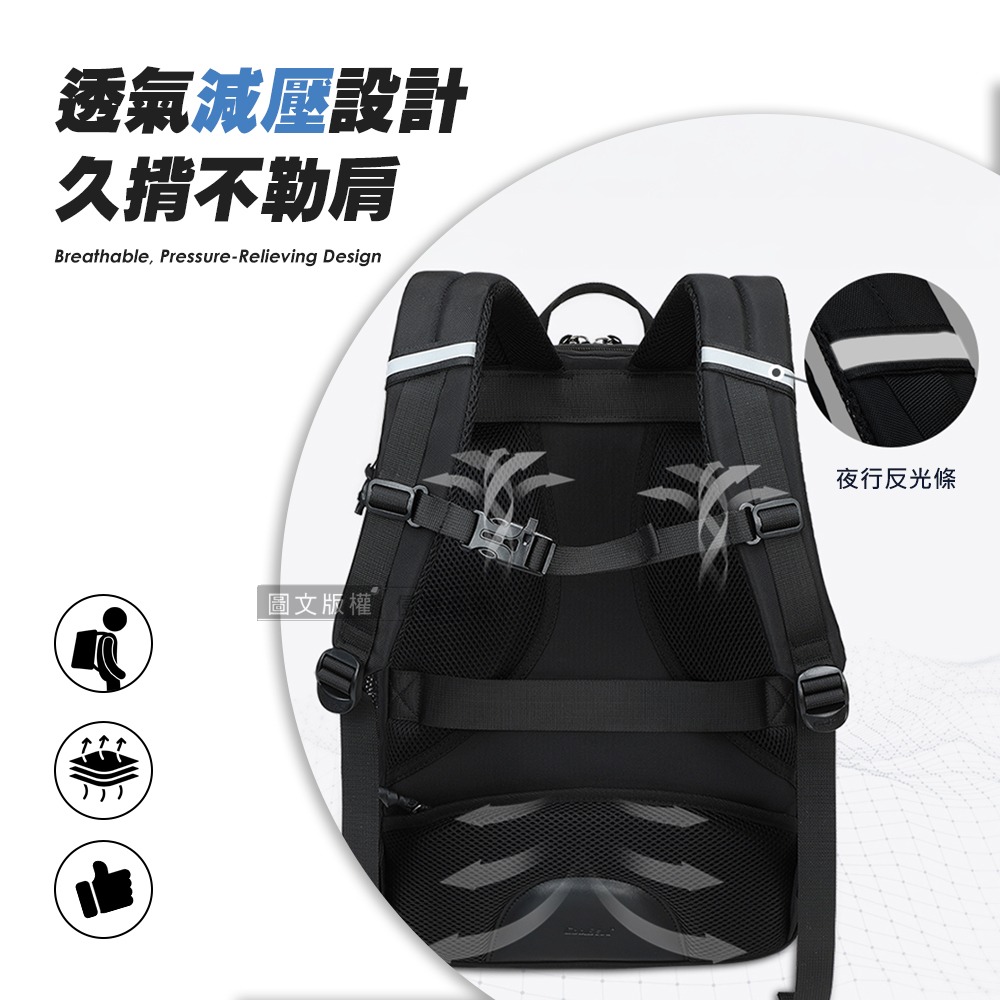 威力家 City Pro 商務機能後背包 15.6吋 大容量分層收納 獨立筆電層/防盜層/透氣減壓-細節圖5