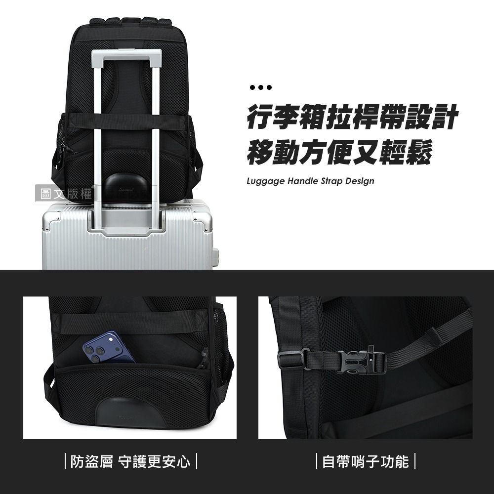 威力家 City Pro 商務機能後背包 15.6吋 大容量分層收納 獨立筆電層/防盜層/透氣減壓-細節圖7