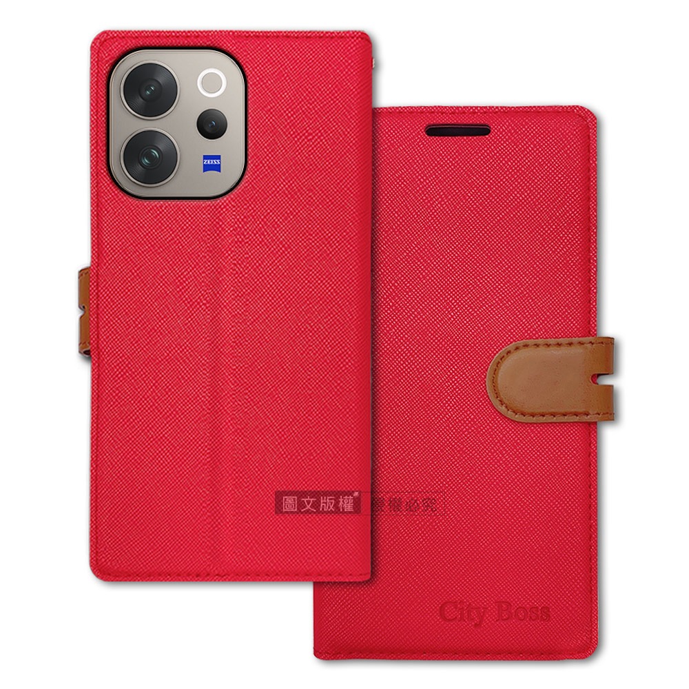 威力家 CITY都會風 vivo V70 插卡立架磁力手機皮套 有吊飾孔-規格圖5