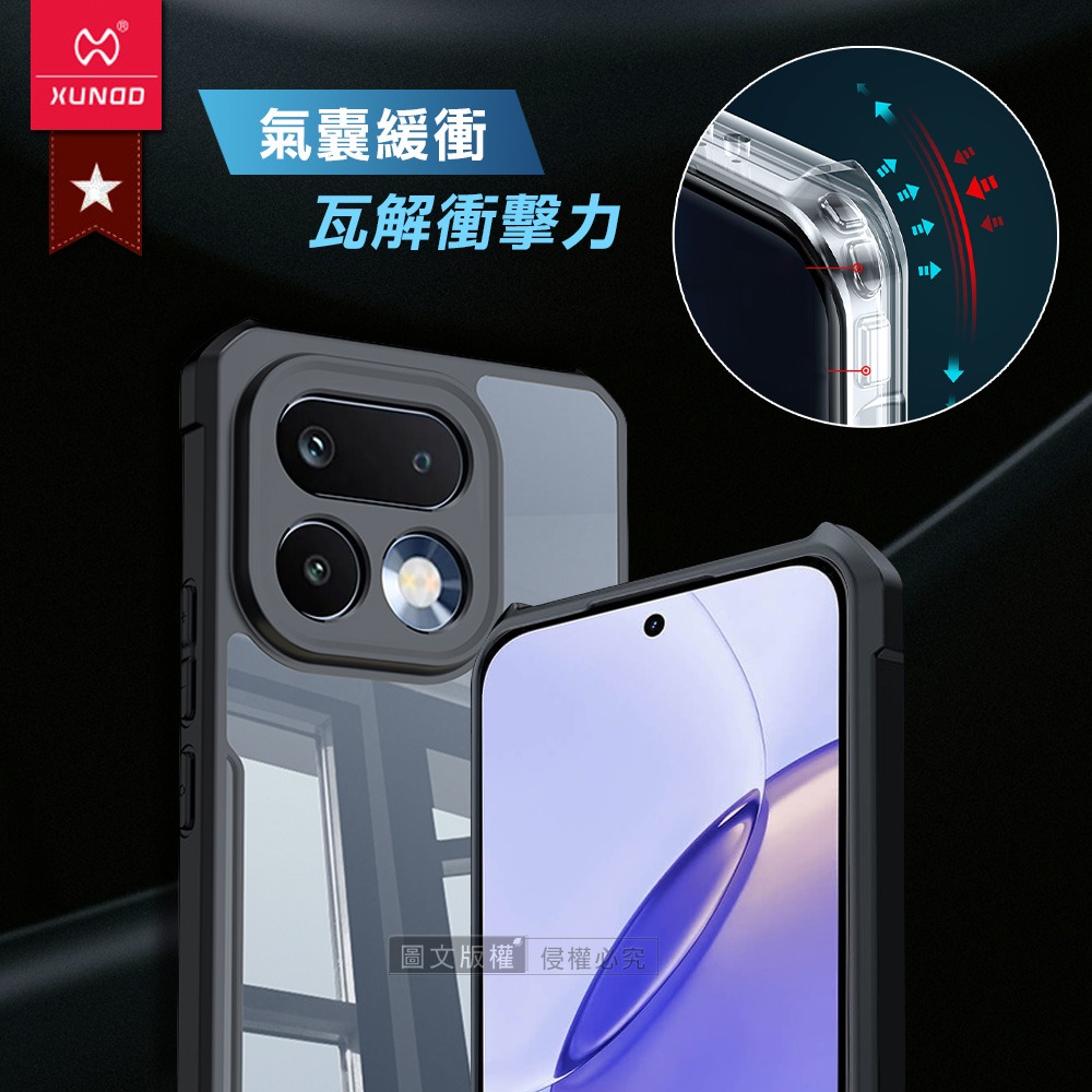威力家 XUNDD訊迪 軍事防摔 realme 16 Pro 鏡頭全包覆 清透保護殼 手機殼(夜幕黑)-細節圖2