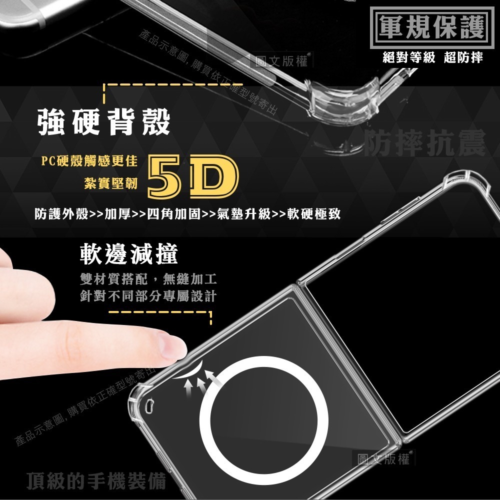 威力家 CITY磁吸版 三星 Galaxy Z Flip8 5D軍規防摔氣墊殼 磁吸手機殼 透明殼-細節圖5