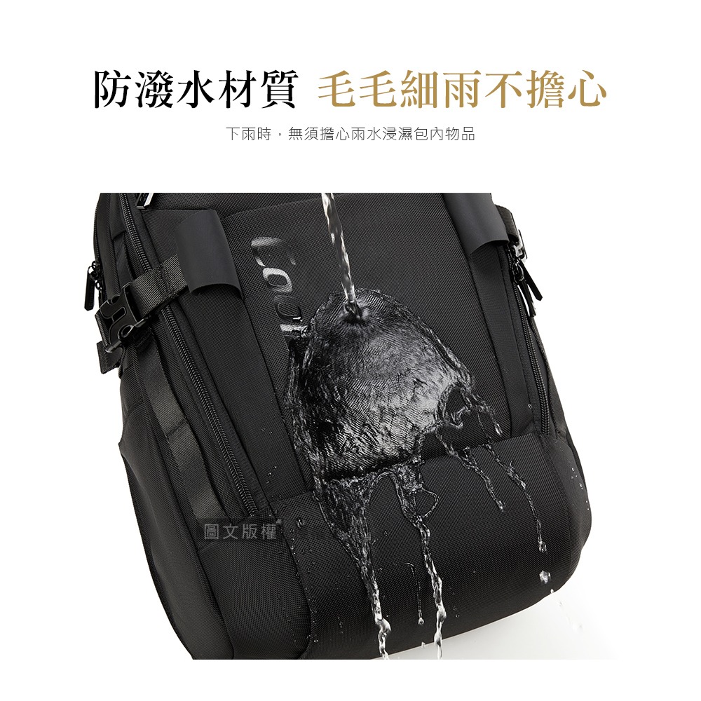 威力家 城市騎行 機能全開式大容量後背包 17.3吋 外置雙充電口/獨立筆電層/防盜層/透氣減壓-細節圖9