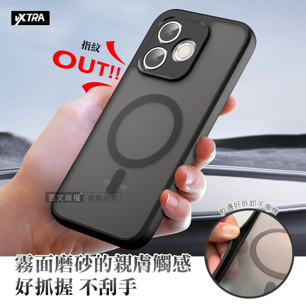 威力家 VXTRA 黑曜磁盾 榮耀HONOR 600 Lite 霧透軟邊手機殼 N52磁吸/鏡頭加高/氣囊防摔殼-細節圖6