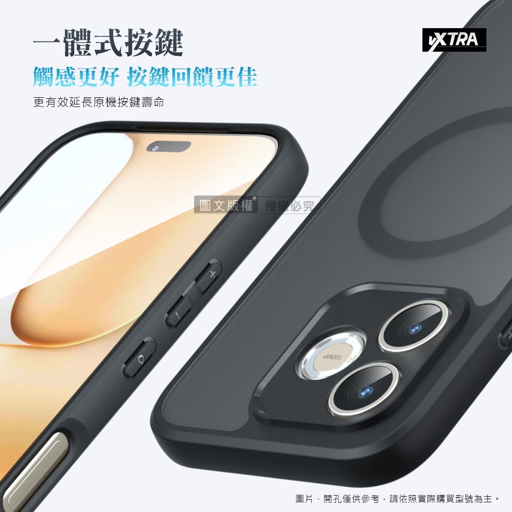 威力家 VXTRA 黑曜磁盾 榮耀HONOR 600 Lite 霧透軟邊手機殼 N52磁吸/鏡頭加高/氣囊防摔殼-細節圖8