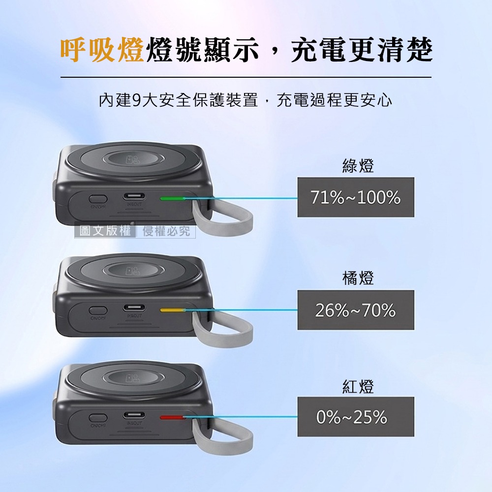 威力家 KooPin 輕巧小方塊 5000mAh SSSB半固態電芯 磁吸自帶線行動電源 手錶/耳機/手機-細節圖6