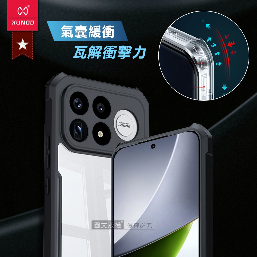 威力家 XUNDD訊迪 軍事防摔 POCO F9 Pro 鏡頭全包覆 清透保護殼 手機殼(夜幕黑)-細節圖2