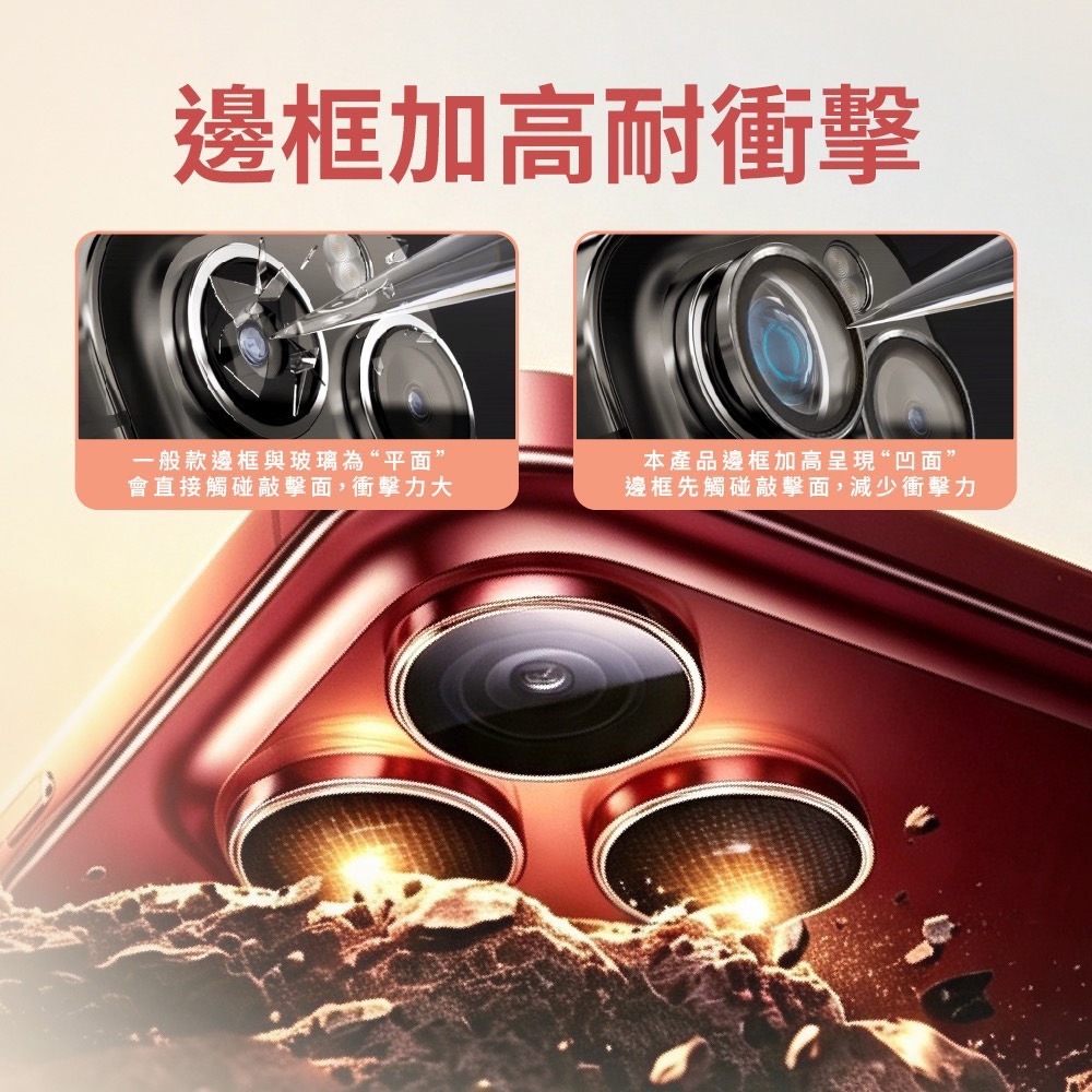 威力家 VOORCA iPhone 18 Pro/18 Pro Max 防碎邊鋁合金高清玻璃鏡頭保護環 含定位神器-細節圖7