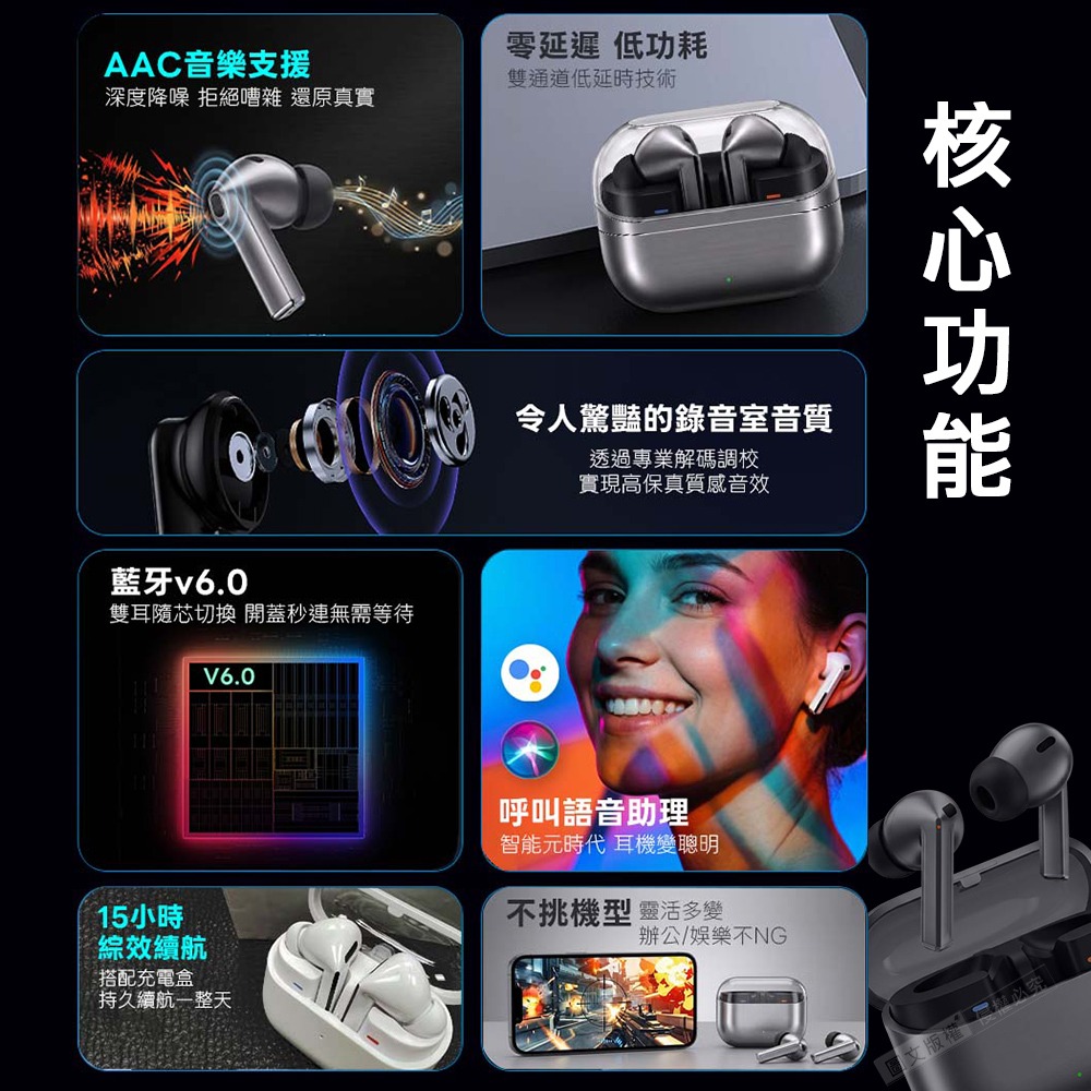 威力家 iSee AirBuds Pro 3 晶透艙蓋 真無線藍牙V6.0耳機 雙耳降噪 AAC音質-細節圖10