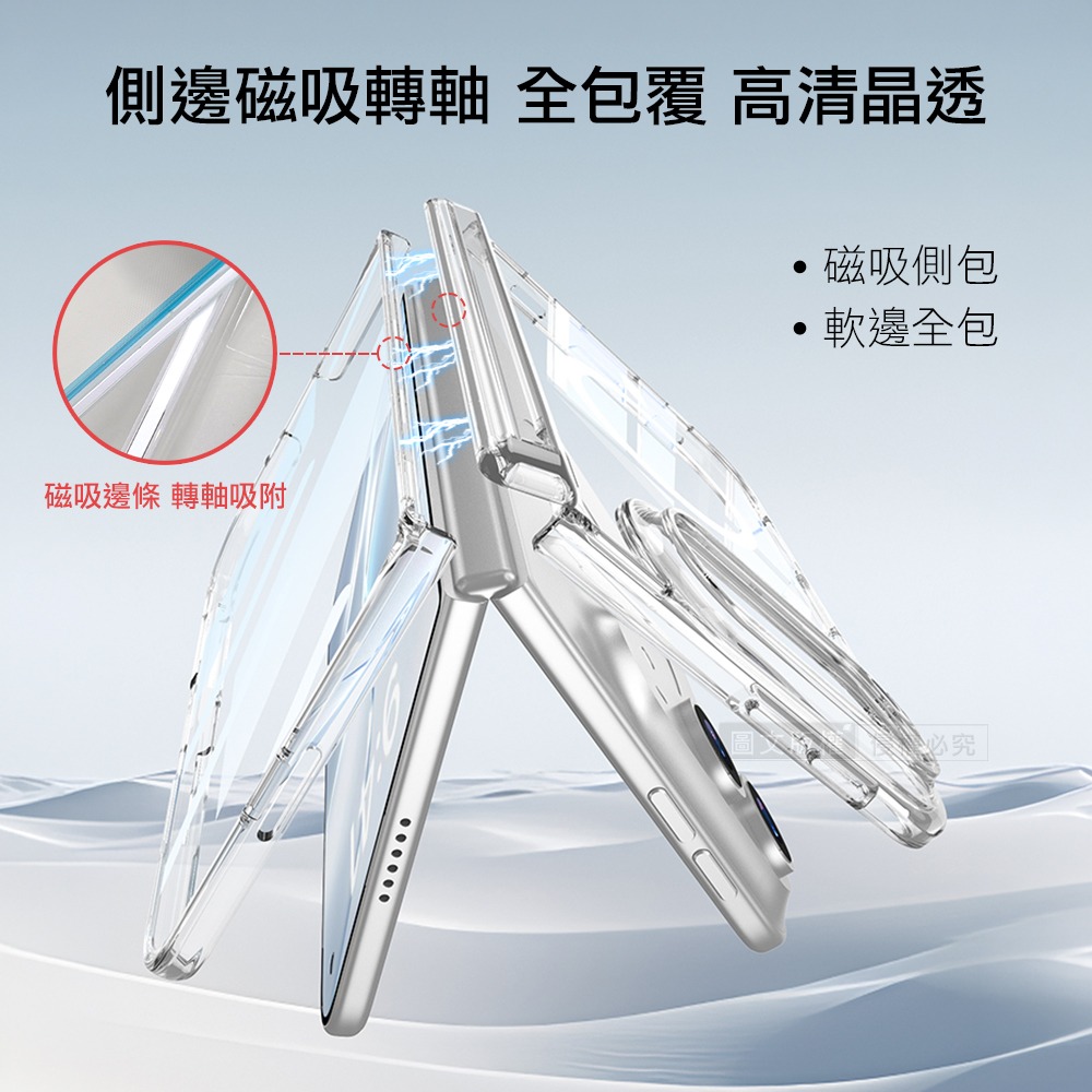威力家 iPhone Duo 殼膜一體 轉軸全包覆 晶透磁吸保護殼 手機殼-細節圖3